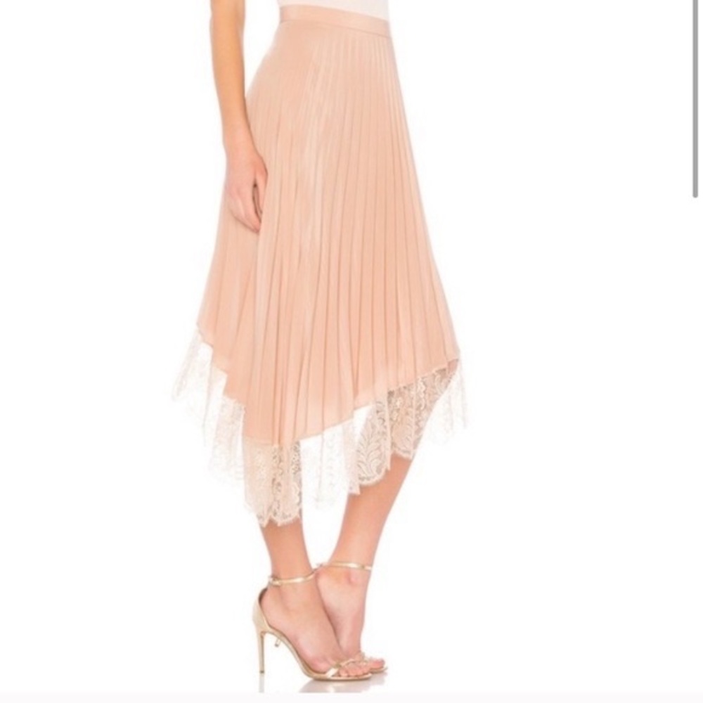 ALC Claude Pink Lace Midi Asymmetric Skirt